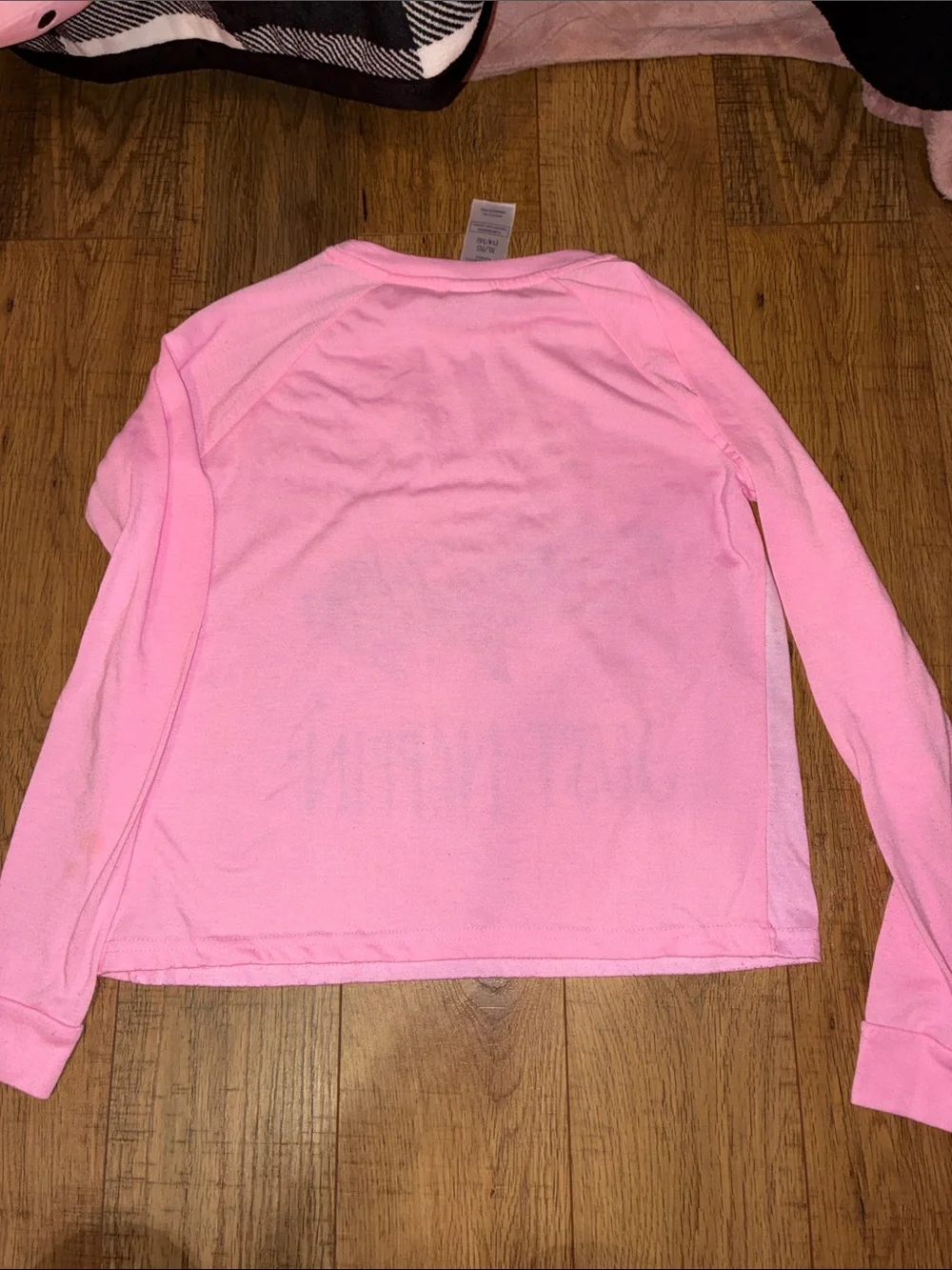 Joe Fresh Pink Raglan Sleeve Star kids size (14/16) Print Top